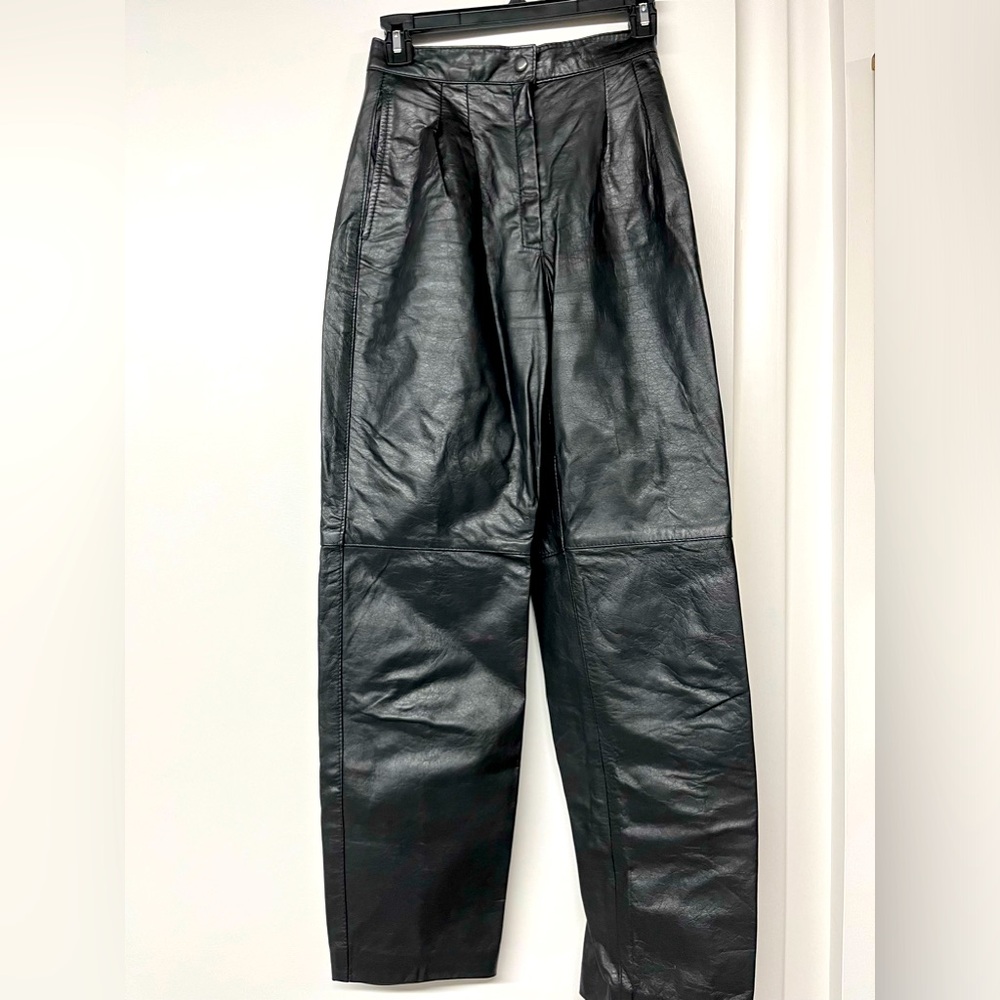 Black Leather New Pants SZ 5/6- Vintage